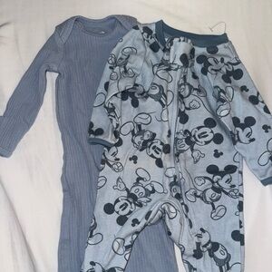 Disney Blue Mickey Mouse Baby Pajamas
